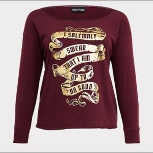 HARRY POTTER I SOLEMNLY SWEAR BURGUNDY SWEATSHIRT